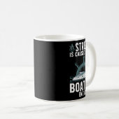 Mug Drôle Conception De Bateau Pour Hommes Femmes Bate (Devant droit)