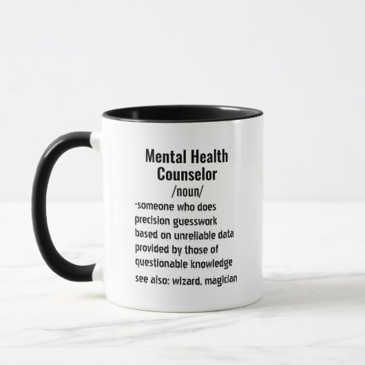 Mug Drôle Conseiller en santé mentale Définition cadea (Gauche)