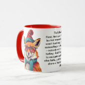 Mug Drôle Conseils De Survie De Vacances D'Un Fox (Devant gauche)