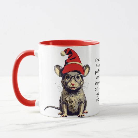 Mug Drôle Conseils De Survie De Vacances D'Un Rat (Gauche)