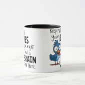 Mug drôle - Continuez à rouler des yeux (Centre)
