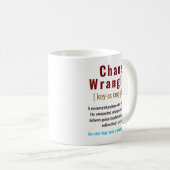 Mug drôle Coordinateur Chaos Définition Bureau Coworke (Devant droit)