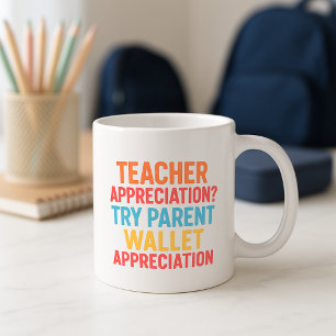 Mug Drôle Coupe d'enseignant; Appréciation du portefeu