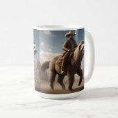Mug Drôle Cowboy À Cheval De Fente, (Devant droit)