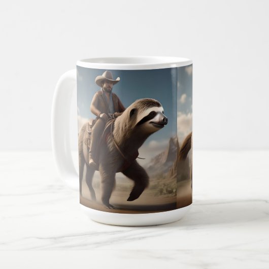 Mug Drôle Cowboy À Cheval De Fente, (Devant gauche)