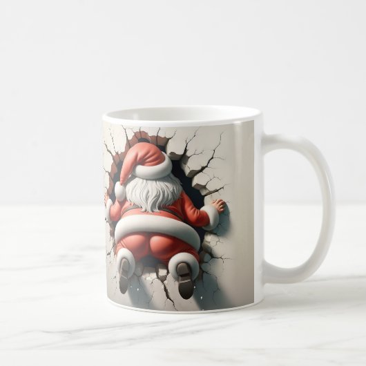 Mug Drôle Crashing Santa Claus Design (Droite)