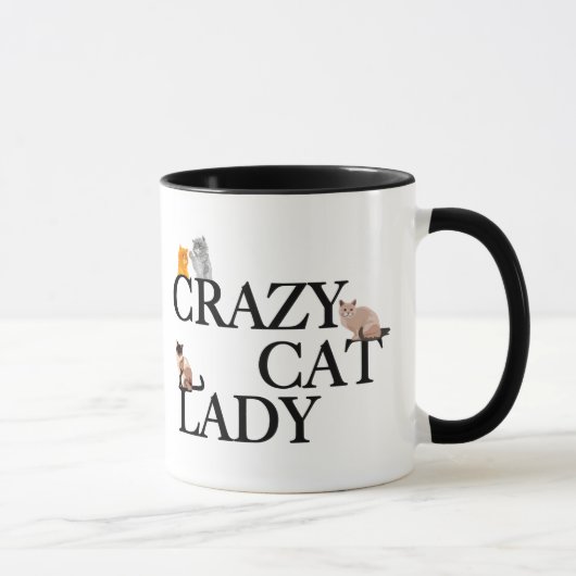 Mug Drôle Crazy Cat Lady (Droite)