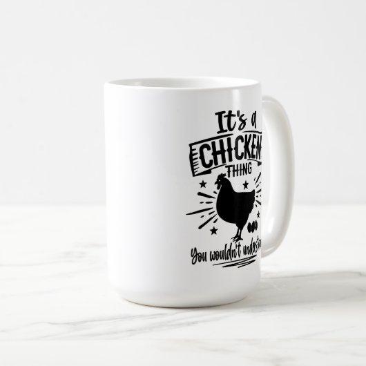 Mug Drôle Crazy Poulets Dons Agricole OEufs de ferme (Devant droit)