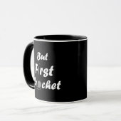 Mug Drôle crochet disant tricot citation (Devant gauche)