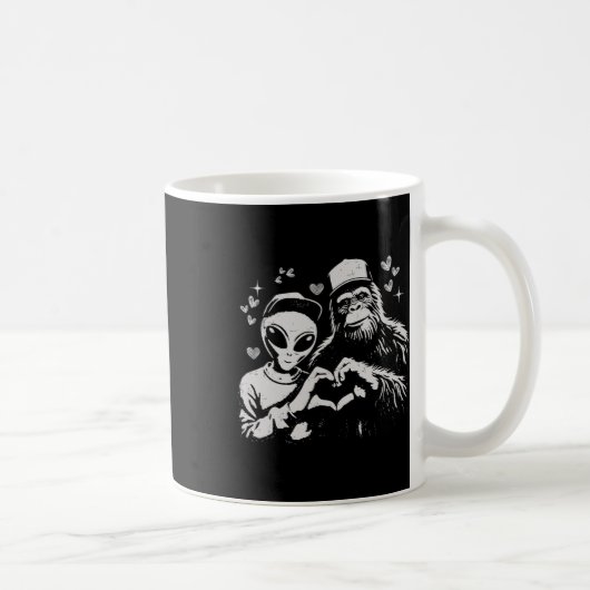 Mug Drôle d'alien et Saint-Valentin Bigfoot Créature l (Droite)
