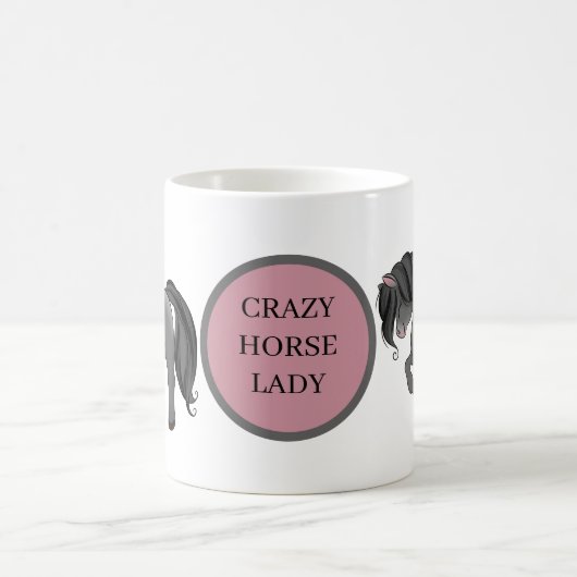 Mug Drôle dame de cheval fou ajouter du texte (Centre)