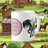 Mug Drôle dame de cheval fou ajouter du texte