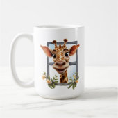 Mug Drôle dame de girafe ajouter du texte (Gauche)