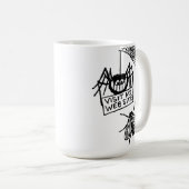 Mug Drôle d'araignée dit visiter mon site Web Cartoon (Devant droit)