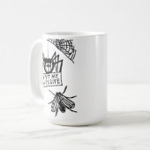 Mug Drôle d'araignée dit visiter mon site Web Cartoon (Devant gauche)