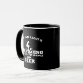 Mug Drôle de boire de la bière et de la pêche à la gla (Devant gauche)