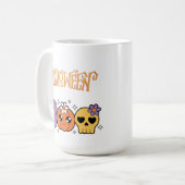 Mug Drôle de Boo Halloween blanc et orange (Devant gauche)