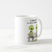 Mug Drôle de café et d'aliens (Devant droit)