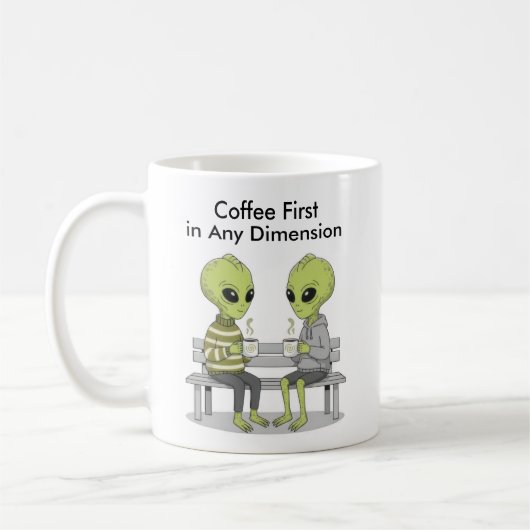 Mug Drôle de café et d'aliens (Gauche)