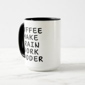 Mug Drôle de café rend le cerveau plus intelligent (Devant gauche)