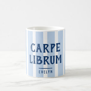 Mug Drôle de Carpe Librum disant Bibliothécaire rayé
