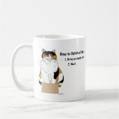 Mug Drôle de chat calicot beige humour dans une boîte (Gauche)