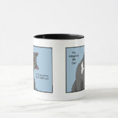 Mug Drôle de chat Fête des Pères Gris Chat Bleu (Centre)