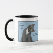Mug Drôle de chat Fête des Pères Gris Chat Bleu (Gauche)
