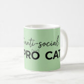 Mug Drôle de chat pro anti-social introverti (Devant droit)
