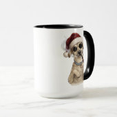 Mug Drôle de chien cool Joyeux Nouvel An Design (Devant droit)