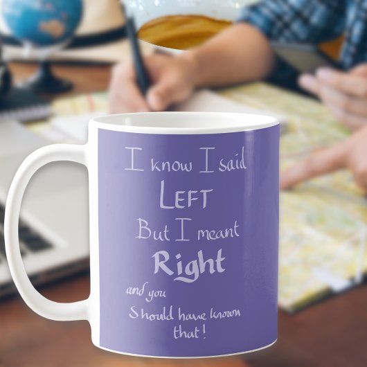 Mug Drôle de citation d'argument gauche humour violet 