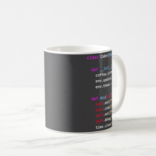 Mug Drôle de codage Python Cl Manger Code Dormir (Devant droit)