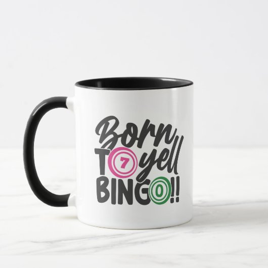 Mug Drôle de cri Bingo mot art (Gauche)