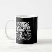 Mug Drôle de Cryptide Bigfoot Alien Surfant Ufo Plage (Gauche)