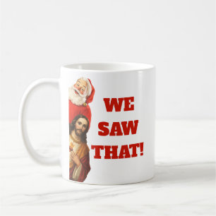 Mug Drôle de design de Santa et Jésus “Nous avons vu ç