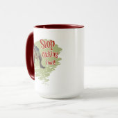 Mug Drôle de dinosaure arrête de cliquer (Devant gauche)