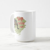 Mug Drôle de dinosaure arrête de cliquer (Devant gauche)