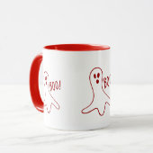 Mug drôle de fantôme crier boo halloween design graphi (Devant gauche)