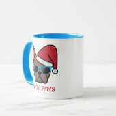 Mug Drôle de faon rouge Frenchie Santa Paws Noël (Devant gauche)
