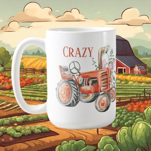 Mug drôle de femme de tracteur