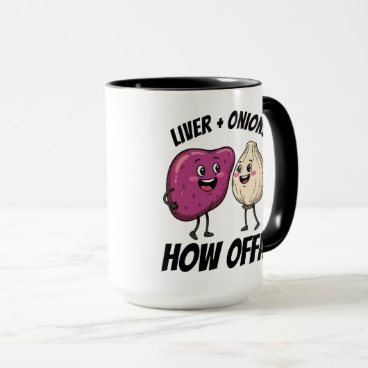 Mug Drôle de Foie + Oignons Comment les Blagues de Nou (Devant droit)