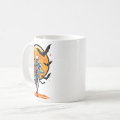 Mug Drôle de football américain Skeleton Player Hallow (Devant gauche)