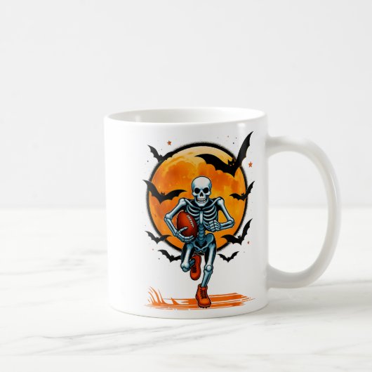 Mug Drôle de football américain Skeleton Player Hallow (Droite)