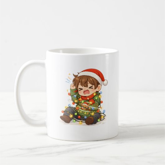 Mug drôle de garçon de Noël (Gauche)