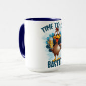 Mug Drôle de la Turquie seins Thanksgiving (Devant gauche)