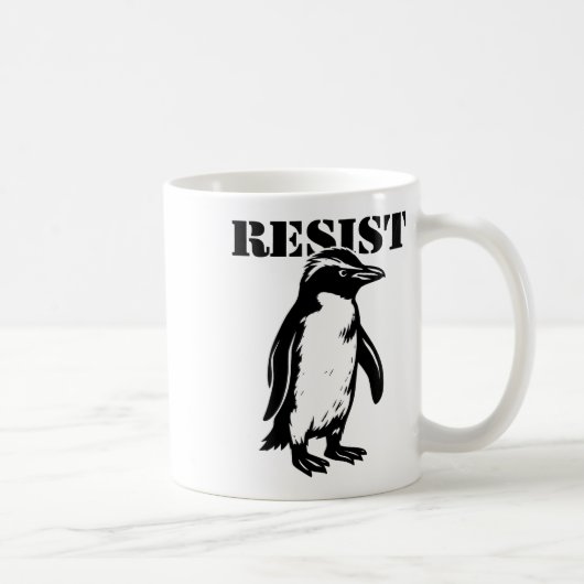 Mug Drôle de manchot résiste à la protestation contre (Droite)