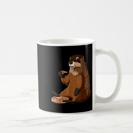 Mug Drôle de marmotte amoureuse de pizza (Droite)