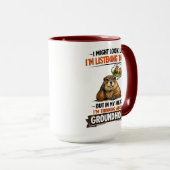 Mug Drôle de marmotte – “J'ai l'air d'écouter (Devant droit)
