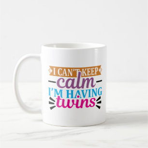 Mug Drôle de mot d'art jumeau garder son calme