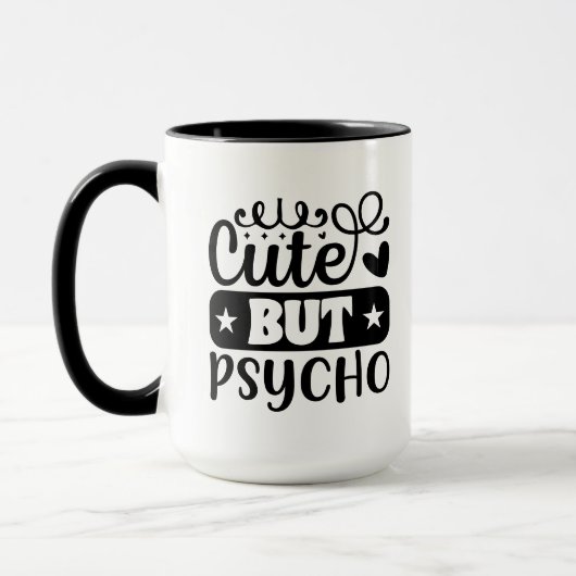 Mug Drôle de mot d'art psycho mignon (Gauche)